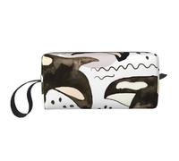 BEEOFICEPENG Borsa per il trucco, Borsa per la ricezione Borsa per cosmetici da viaggio Borsa da toilette Borsa per trucco portatile Organizer,Orche dell'acquerello