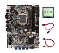 BEEOFICEPENG Scheda Madre mineraria B75 BTC + CPU I3 2120 + SATA + Interruttore LGA1155 8XPCIE Adattatore USB B75 Scheda Madre minatore USB BTC