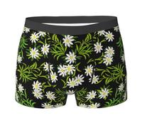 BEEOFICEPENG Stella Alpina Svizzera Floreale,Boxer Slip, Mutande da Uomo Boxer Shorts Boxer da Gamba Slip Divertenti novità Intimo,M