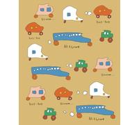 Beep-Beep Vroom All Aboard Notebook: Cute Vehicle Pattern Journal for Kids, 7.5 x 9.25 in, 110 Lined Pages, Premium Cream Paper, Fun Cars and Buses Cover for Little Explorers and Road Trips