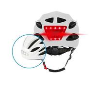 BEEPER - Casco con LED anteriore e posteriore per Bicicletta, VTT, Monopattino elettrico, Taglia M, Bianco ME134M-W