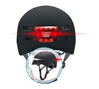 BEEPER - Casco da Bicicletta, Monopattino con luci Anteriori e Posteriori Integrate ME135 (ME135M Nero)