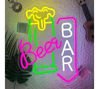 Beer Bar - Targa a LED per decorazione da parete, per birra, luce al neon, dimmerabile, USB, per casa, uomo, grotte, garage, pub, feste, club, ristorante, hotel, discoteca