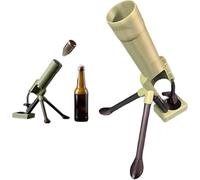 Beer Bottle Mortar Bottle Opener - 51mm Mortar Beer Bottles Opener,Heavy-Duty Tactical Automatic Cap Launcher with Push-Down,Hands-Free Push Down Bottle Opener,Men's Gift & Decor for Bar Desk (B)