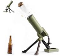 Beer Bottle Mortar Bottle Opener - 51mm Mortar Beer Bottles Opener,Heavy-Duty Tactical Automatic Cap Launcher with Push-Down,Hands-Free Push Down Bottle Opener,Men's Gift & Decor for Bar Desk (A)