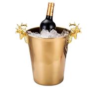 Beer Bucket grande, con manici, in metallo, mantiene il ghiaccio freddo più a lungo, per feste in bar, ideale per interni ed esterni (oro, 3 l)
