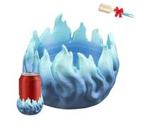 Beer Holder-3D Printed Decorative Container, Gradient Blue Flame Design Insulated Can Holders, Striking Stylish Beverage Can Holder for Soda and 12oz Standard Drink Bottles