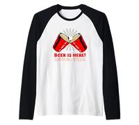 Beer Is Here Let's Go Wild (Grafica Beer Pong) Maglia con Maniche Raglan