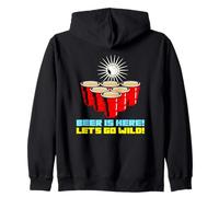 Beer Is Here Let's Go Wild Party Beer Pong - Gioco da Bere Felpa con Cappuccio