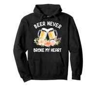 Beer Never Broke My Heart Flower Brew Craft Felpa con Cappuccio
