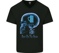 Beer On The Brain Maglietta In Cotone A V Per Uomo Divertente Con Alcol E BBQ