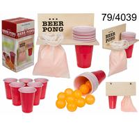 Beer Pong 26-teiliges Birra Pong Bere 12 Bicchiere 12 Palle + Holzhalter