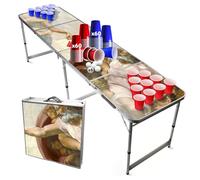 Beer Pong Set da Tavolo Ufficiale God | 1 Tavolo + 120 Coppe (60 Blu & 60 Rosso) + 6 Palle | Kit Completo | Gioco da Bere | OriginalCup®