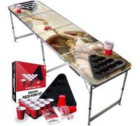 Beer Pong Set da Tavolo Ufficiale God | 1 Tavolo + 2 Rack + 22 Bicchieri Rossi + 4 Palle | Kit Completo | Set da Bere | OriginalCup®