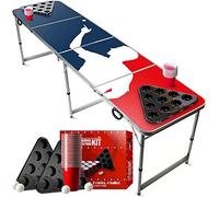 Beer Pong Set da Tavolo Ufficiale Player | 1 Tavolo + 2 Rack + 22 Bicchieri Rossi + 4 Palle | Kit Completo | Set da Bere | OriginalCup®