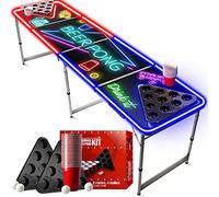 Beer Pong Set da Tavolo Ufficiale Spot Light | Neons | 1 Tavolo + 2 Rack + 22 Bicchieri Rossi + 4 Palle | Kit Completo | Set da Bere | OriginalCup®
