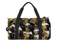 Beer Time, borsa da palestra divertente con scomparto per scarpe, borsone da viaggio, borsa da yoga