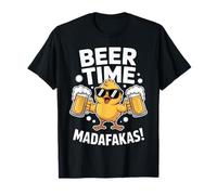 Beer Time Madafakas Funny Chick Drinking Party Humor Maglietta
