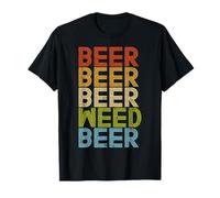 Beer Weed Drinking Retro Cannabis Marijuana 420 Stoner Gift Maglietta