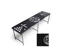 BeerBaller® Allblack Beer Pong Table | Struttura Nera - Superficie AntiGraffio - portabicchieri | Tavolo da Beer Pong Pieghevole con portapalline e 6 Palline da Beer Pong | Gioco da Bere