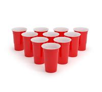 BeerCup Pacchetto Beer Pong Party con boccali da birra rossi, bicchierini da liquore e palline incluse