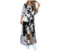 BeerMmay Abito da Donna, Sexy, da Donna, a Maniche Lunghe, Estivo, per Il Tempo Libero, Abito da Donna, Nero, XXL