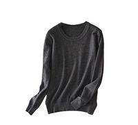 BeerMmay Maglione da Donna in Cashmere Pullover O-Collo a Maniche Lunghe Maglione Lavorato a Maglia, Grigio Scuro, XXL