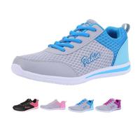 BeerMmay Scarpe da bowling per le donne Mesh Lace Up Arch Support Orthopaedic Sneakers leggere antiscivolo traspirante suola morbida ampia larghezza, Luna grigia, 41 EU