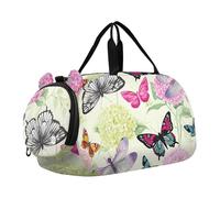 Bees Ali Bianche Nero Giallo Ragazze Tote Duffle Bags Viaggio Bambino Weekender Borse Carry on Duffel Bag Ragazzi Bagaglio Bambini Sport, Farfalla Libellula Ortensia, classico