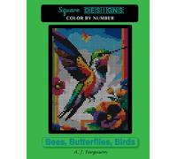 Bees, Butterflies, Birds Color by Number Book - Premium paper