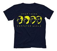 Bees Knees Tees Computer World T-Shirt 100% Cotton Kraftwerk Inspired Autobahn The Model[Navy Blue,XXXL]
