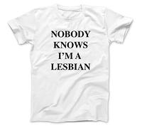 Bees Knees Tees Nobody Knows I'm A Lesbian T-Shirt Cotton