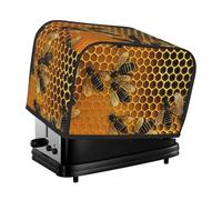 Bees On Hive - Copertura per tostapane a 2 fette, antipolvere, resistente agli schizzi e alle impronte digitali, piccola copertura lavabile per elettrodomestici da cucina, misura universale
