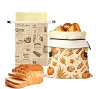 Bees Wax Bread Bag - 2 Piece Portable Reusable Kitchen Bread Container