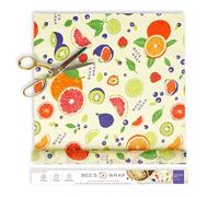Bee's Wrap Rotolo di carta cerata per alimenti, con frutta fresca tagliata su misura, 35,6 x 132,1 cm, made in USA, carta cerata riutilizzabile e copertine per ciotole, alternativa biologica ed