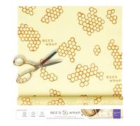 Bee's Wrap Rotolo di carta cerata per alimenti, da tagliare su misura, 35,6 x 132,1 cm, prodotto negli Stati Uniti, carta cerata riutilizzabile e copertine per ciotole, alternativa biologica ed