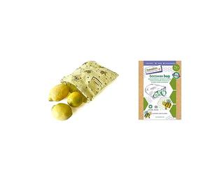 beeskin Sacchetto in Cera d'api - Perfetta Combinazione tra la Pellicola in Cera d'api e Il Sacchetto del Pane per la conservazione degli Alimenti - Formato S, 18 x 28 cm (Kids)