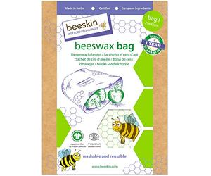 beeskin Sacchetto in Cera d'api - Perfetta Combinazione tra la Pellicola in Cera d'api e Il Sacchetto del Pane per la conservazione degli Alimenti - Formato L, 25 x 45 cm (Kids)