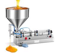 BEESOM Riempitrice Pneumatica per Pasta E Liquidi 40-2000ml,Automatica in Acciaio Inossidabile,Tramoggia Verticale,per Acqua,Olio,Shampoo - Versatile per Piccole Imprese 300ML