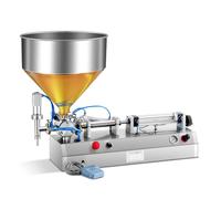 BEESOM Riempitrice Pneumatica per Pasta Liquida Orizzontale,1500ml con Tramoggia, Acciaio Inossidabile,per Piccole Imprese - Oli,Salse,Succhi E Prodotti a Base Acqua-Olio 40ml