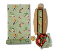 Beeswax wrap in un rotolo da tagliare 30x90 cm | Rotolo in cotone cerato per conservare gli alimenti | dimensioni personalizzabili | Prodotto in Italia (Fichi d'india)