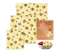 Beeswax Wraps - Wrap Roll | 3-Pack Zero Waste Storage | -Free Cling Film Alternative, Sustainable, Ideal For Cheese Fruit,Bread,Snacks