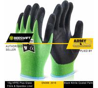 Beeswift Kutstop Micro Schiuma Nitrile Guanto da Lavoro Taglio C Fibra di Vetro