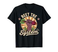 Beet The System Divertente Vegano Retro Vegetariano A Base Vegetariana Maglietta