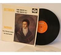 Beethoven - BEETHOVEN Piano Concerto No.1 and No.2, Backhaus with The Vienna Philharmonic Orchestra conducted by Hans Schmidt-Isserstedt. UK pressing LXT 5552, Decca, orange and silver, mono.