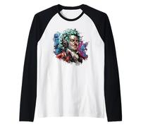 Beethoven Graffiti Street Art - Maglietta Music Vibes Maglia con Maniche Raglan