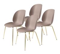 Beetle Sedia da Pranzo Base Conica/Ottone Semi Opaco/ Rosa Rosa 4 Pz.