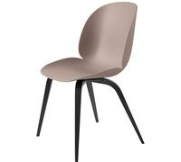 Beetle Sedia da Pranzo Base in Legno Faggio Nero Nero Opaco/ Rosa Dolce