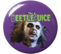 Beetlejuice - Michael Keaton Head Shot e logo - Pulsante rotondo da 3,2 cm, Acciaio inossidabile, Senza pietra
