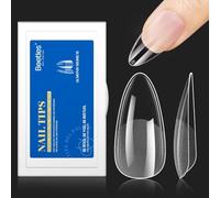 Beetles 504 Stk Mittlere Mandel Nagelspitzen Etch X Gel Nagel Tipps Halb Matt No-File Vollständige Abde ckung Falsche Nageltipp für Nagelverlängerung Weiche Gelspitzen, Medium Almond
